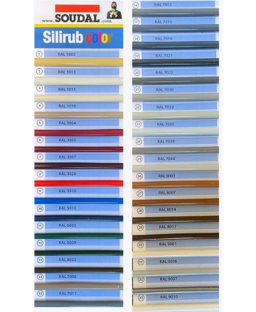 Soudal Silirub Color kleurenkaart
