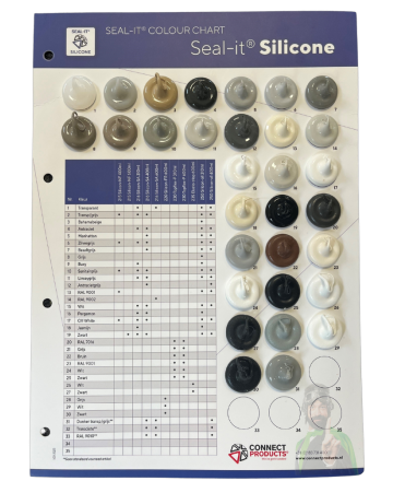 Seal-It Siliconenkitten kleurenkaart