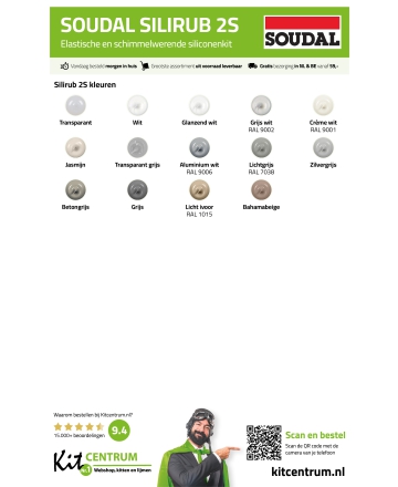 Soudal Silirub 2S Kleurenkaart
