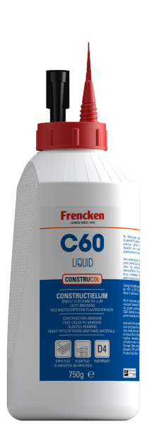 Frencken C60 Liquid Constructielijm D4 flacon 750gr