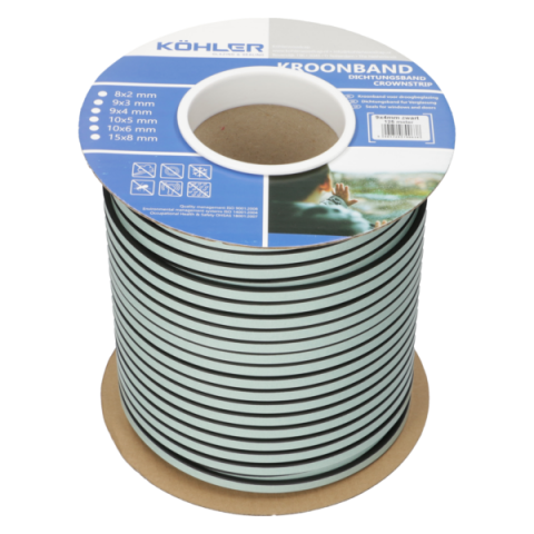 Kroonband 9x3mm rol 150mtr