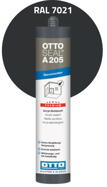 Ottoseal Acrylaatkit RAL 7021 310ml