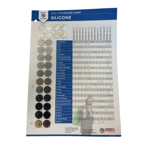 Seal-It Siliconenkitten kleurenkaart