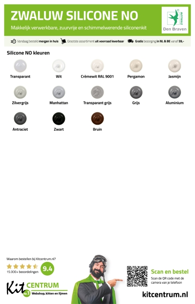 Zwaluw Silicone NO Kleurenkaart